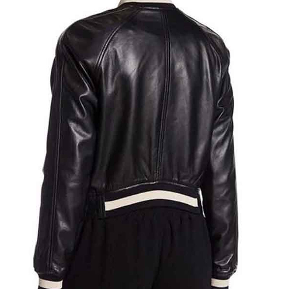 Classic Women’s French Leather Bomber Jacket