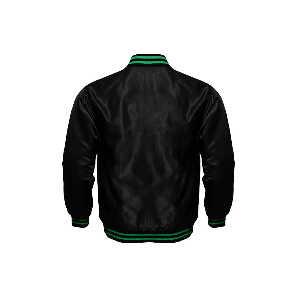 Green Bay Packers Starter Locker Room Satin Varsity Full-Snap Jacket – Black