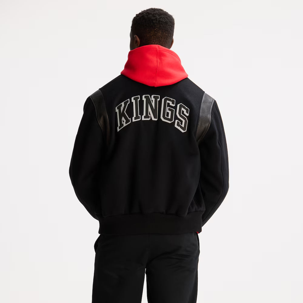 Men's Los Angeles Kings Todd Snyder Black Cashmere Full-Snap Varsity Jacket