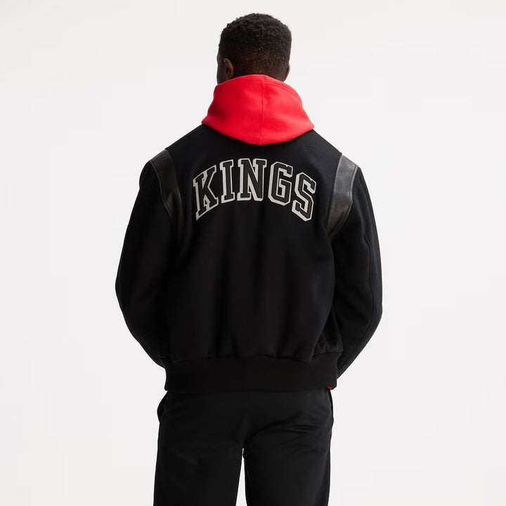 Men's Los Angeles Kings Todd Snyder Black Cashmere Full-Snap Varsity Jacket